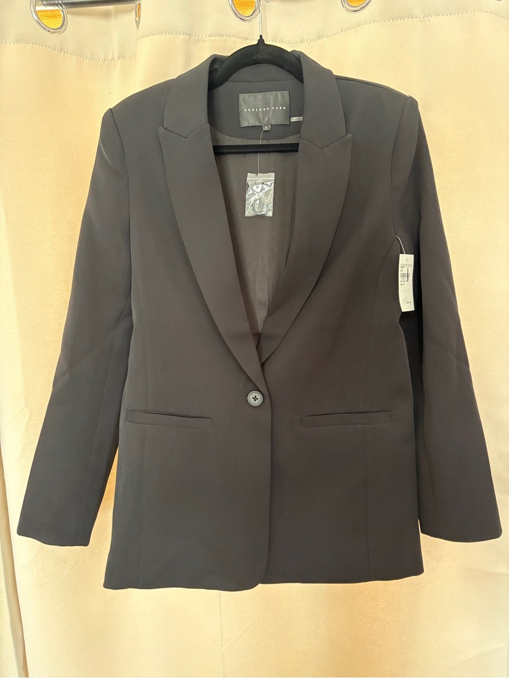 Endless Rose Black Single-Button Tailored Blazer